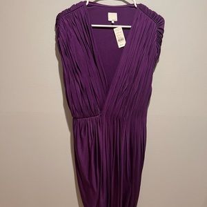 Barney’s purple mid length dress.